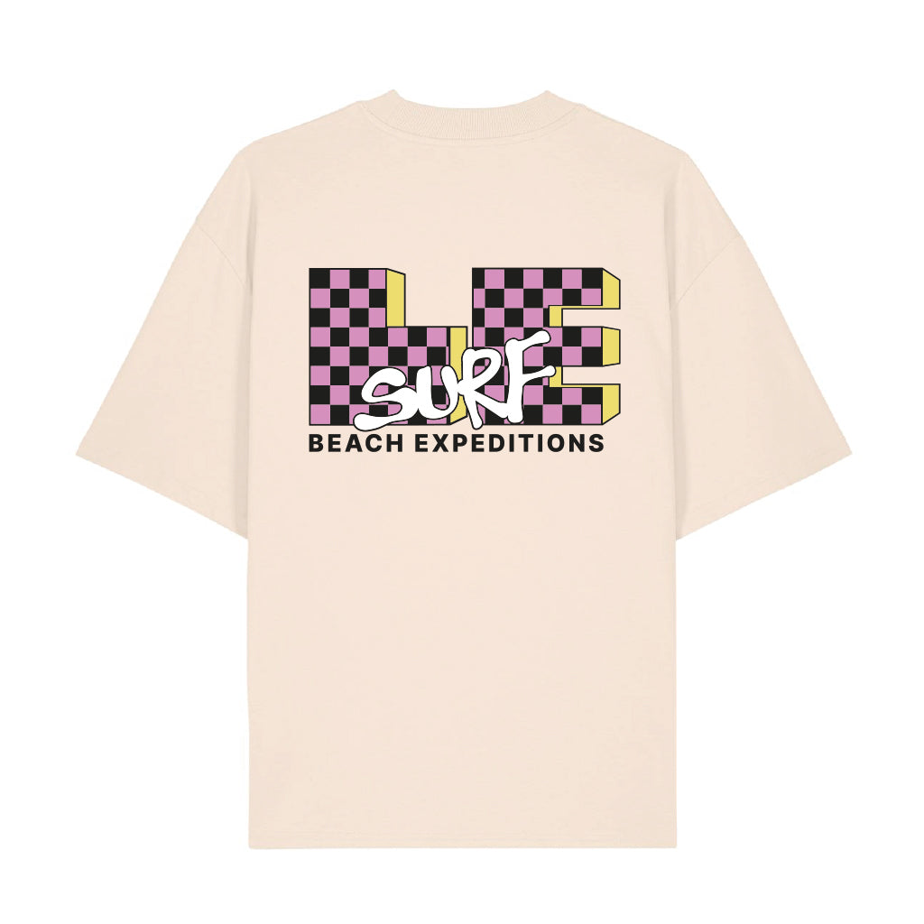 LE TV Checked | Cream T-shirt