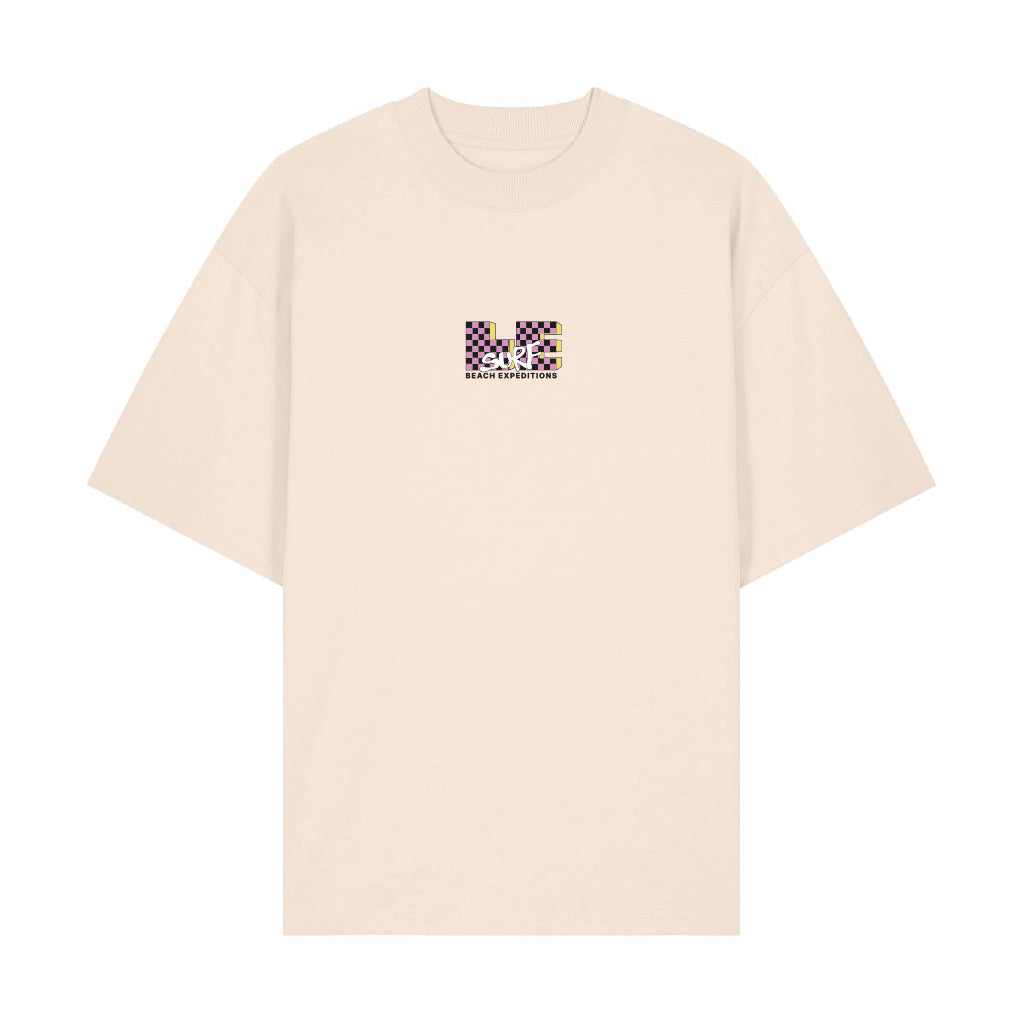 LE TV Checked | Cream T-shirt