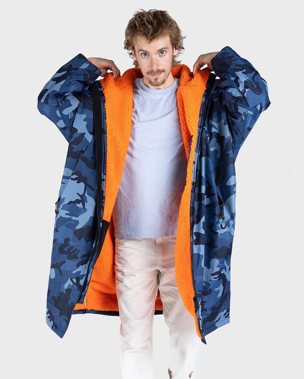 Dryrobe Advance - Blue Camo/Orange | Long Sleeve