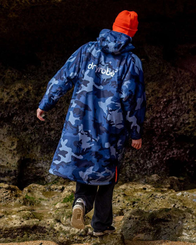 Dryrobe Advance - Blue Camo/Orange | Long Sleeve