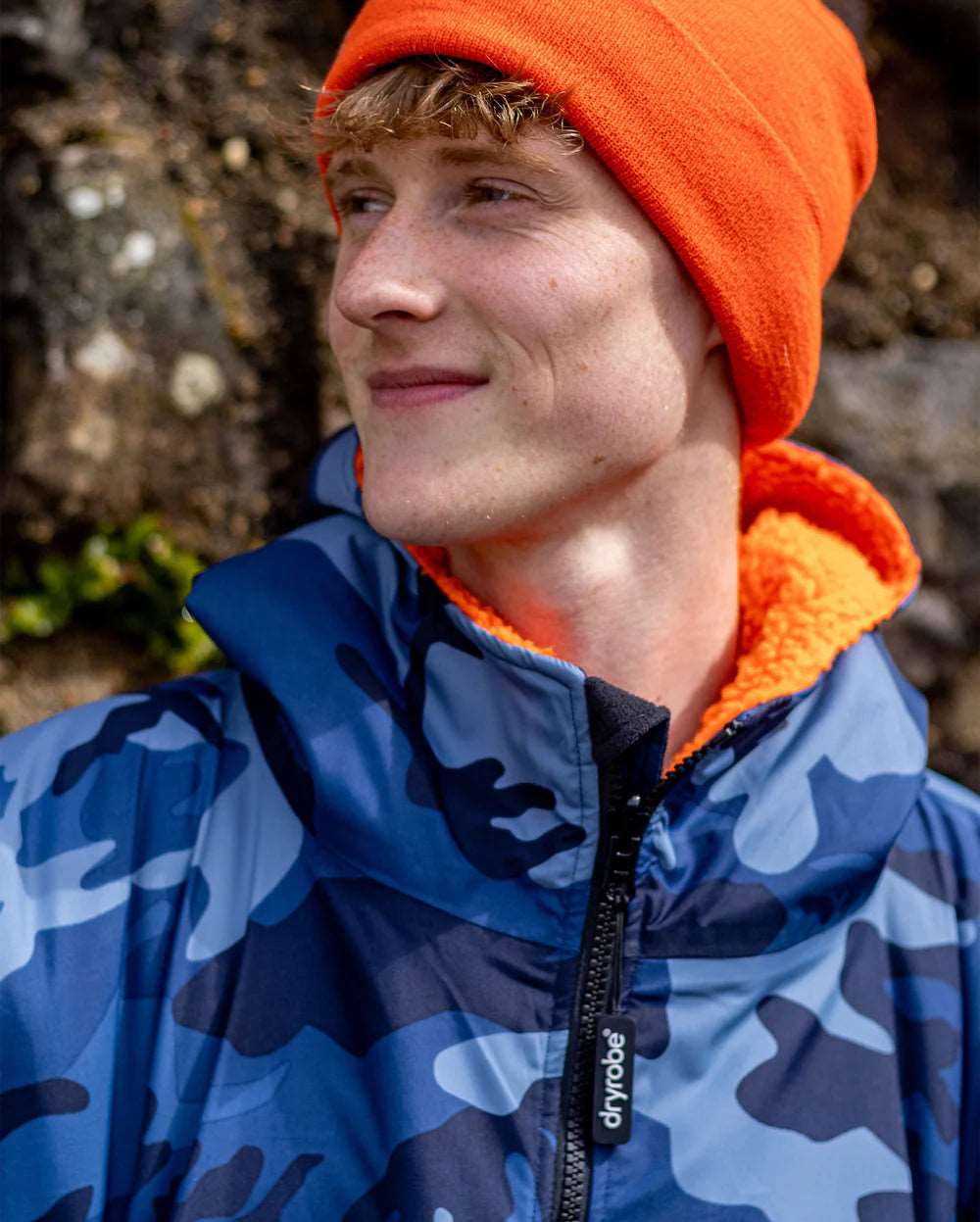 Dryrobe Advance - Blue Camo/Orange | Long Sleeve