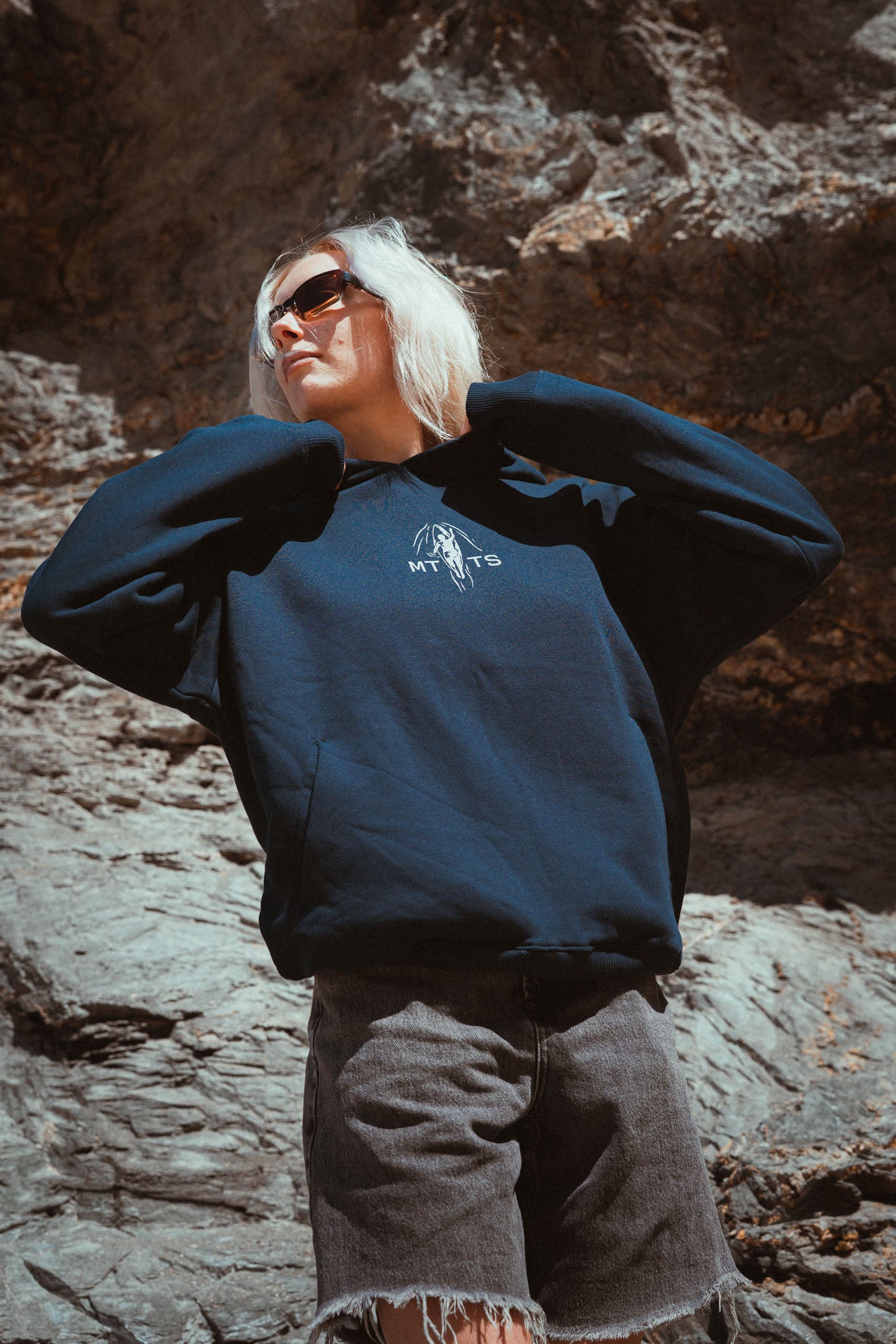 Chase Unisex Oversize Hood - Navy | Married to the Sea
