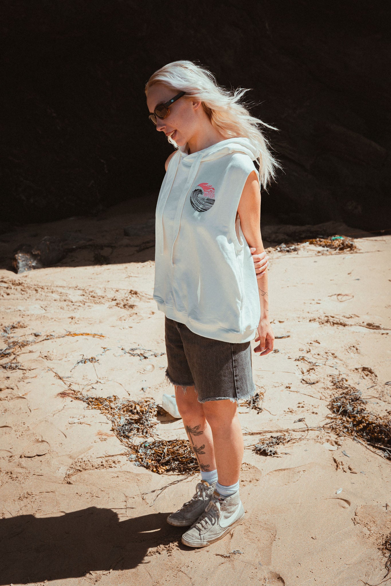 Wavery Womens Hooded Tank - Off White | Married to the Sea