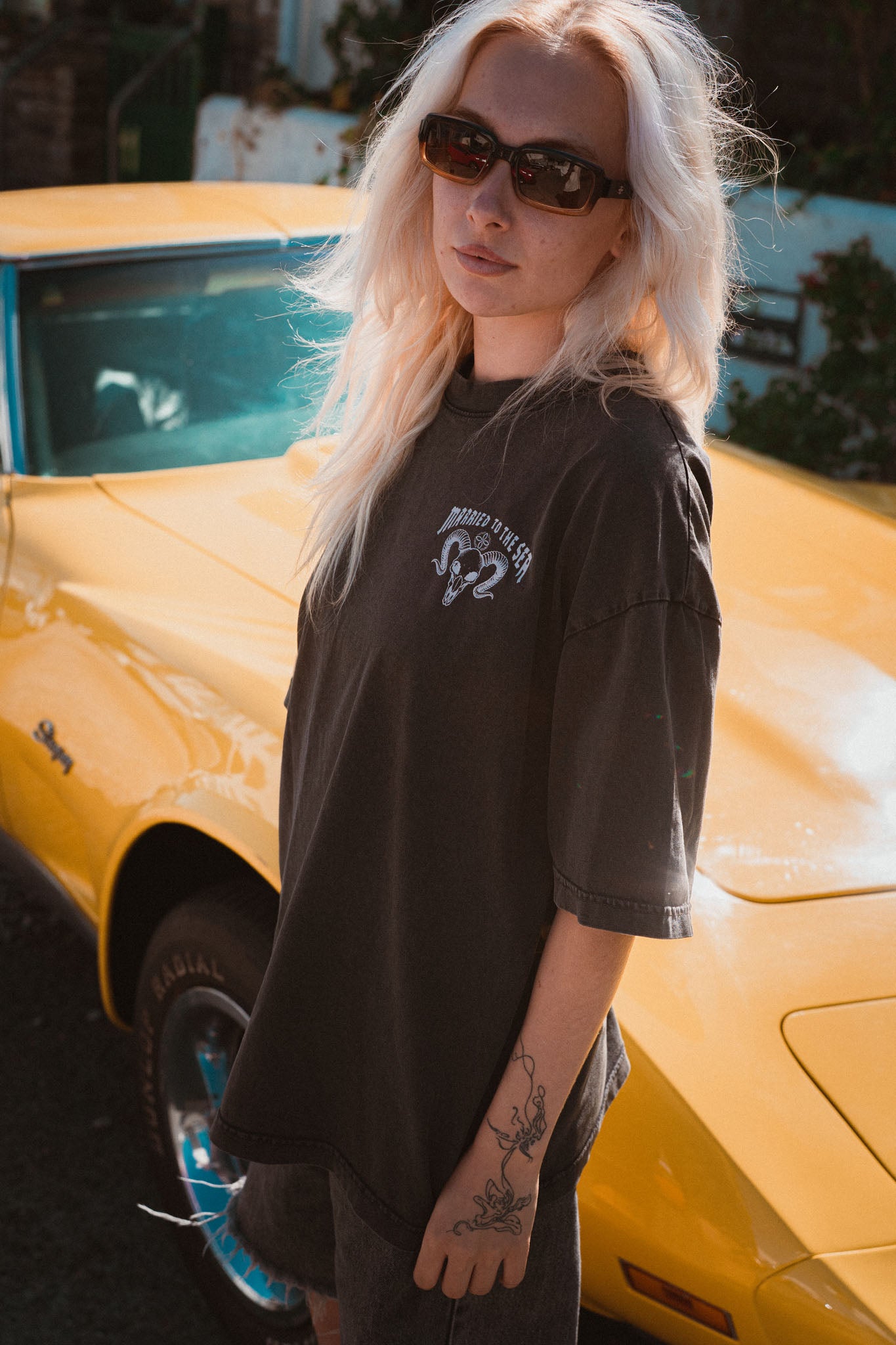 The G.O.A.T T-Shirt - Stone Washed Black | Married to the Sea