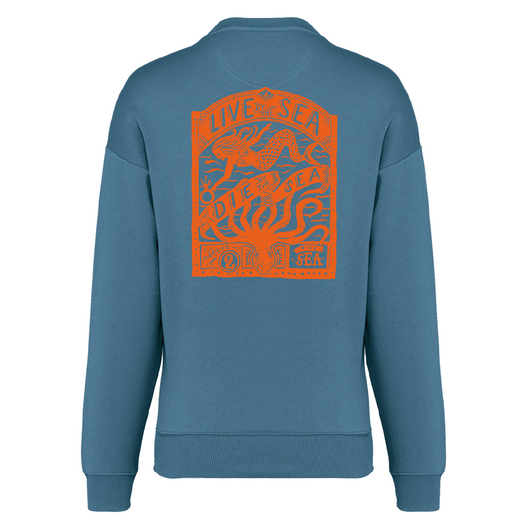 Octopus Oversized Crew | Adriatic Blue