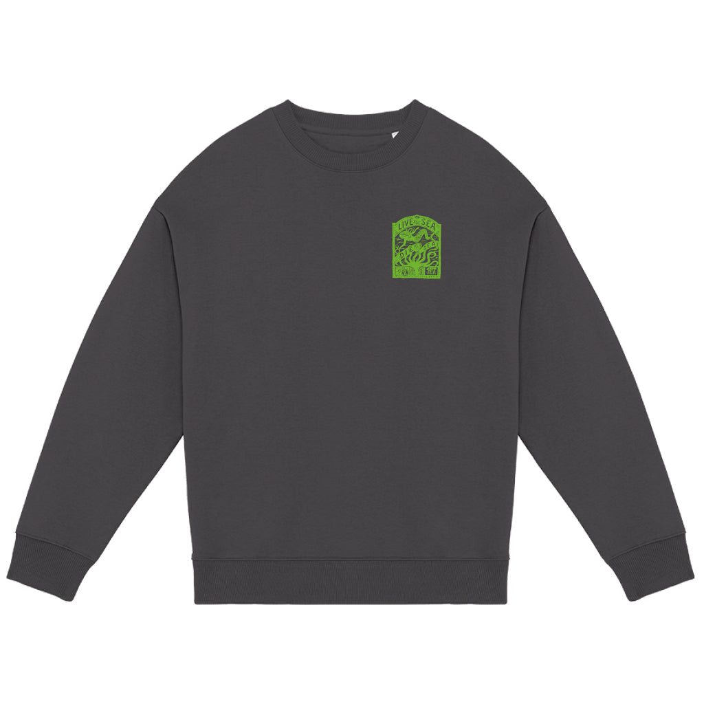 Octopus Oversized Crew | Iron Grey