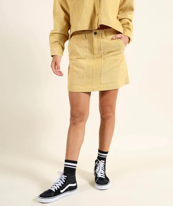 Oxbow - Womens Cord Mini Skirt | Lazy Yellow