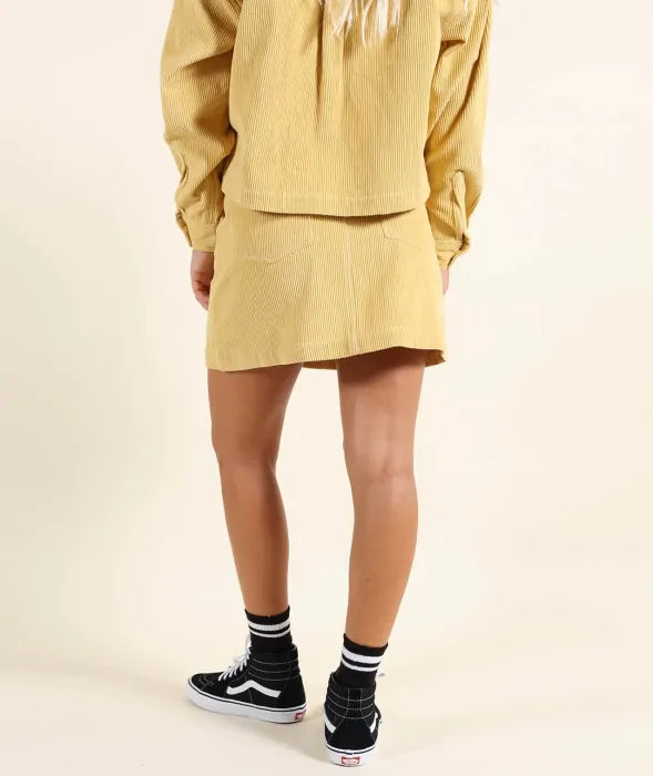 Oxbow - Womens Cord Mini Skirt | Lazy Yellow
