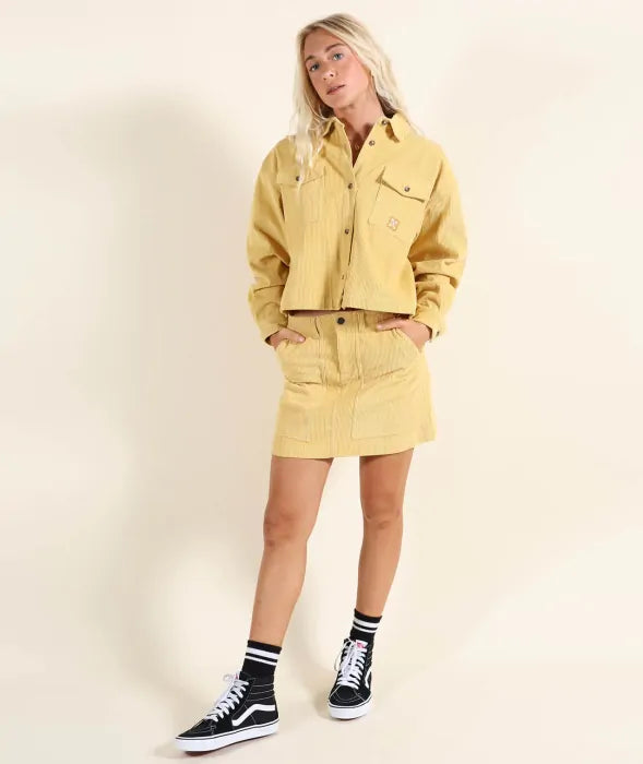 Oxbow - Womens Cord Mini Skirt | Lazy Yellow