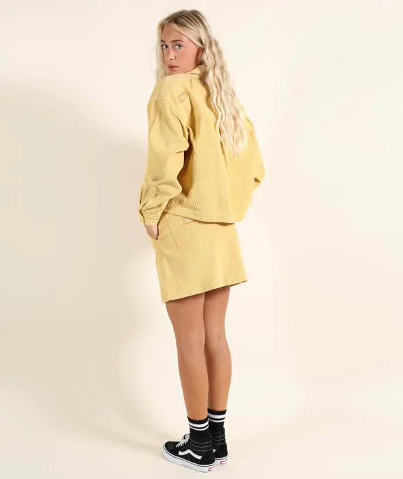 Oxbow - Womens Cord Mini Skirt | Lazy Yellow