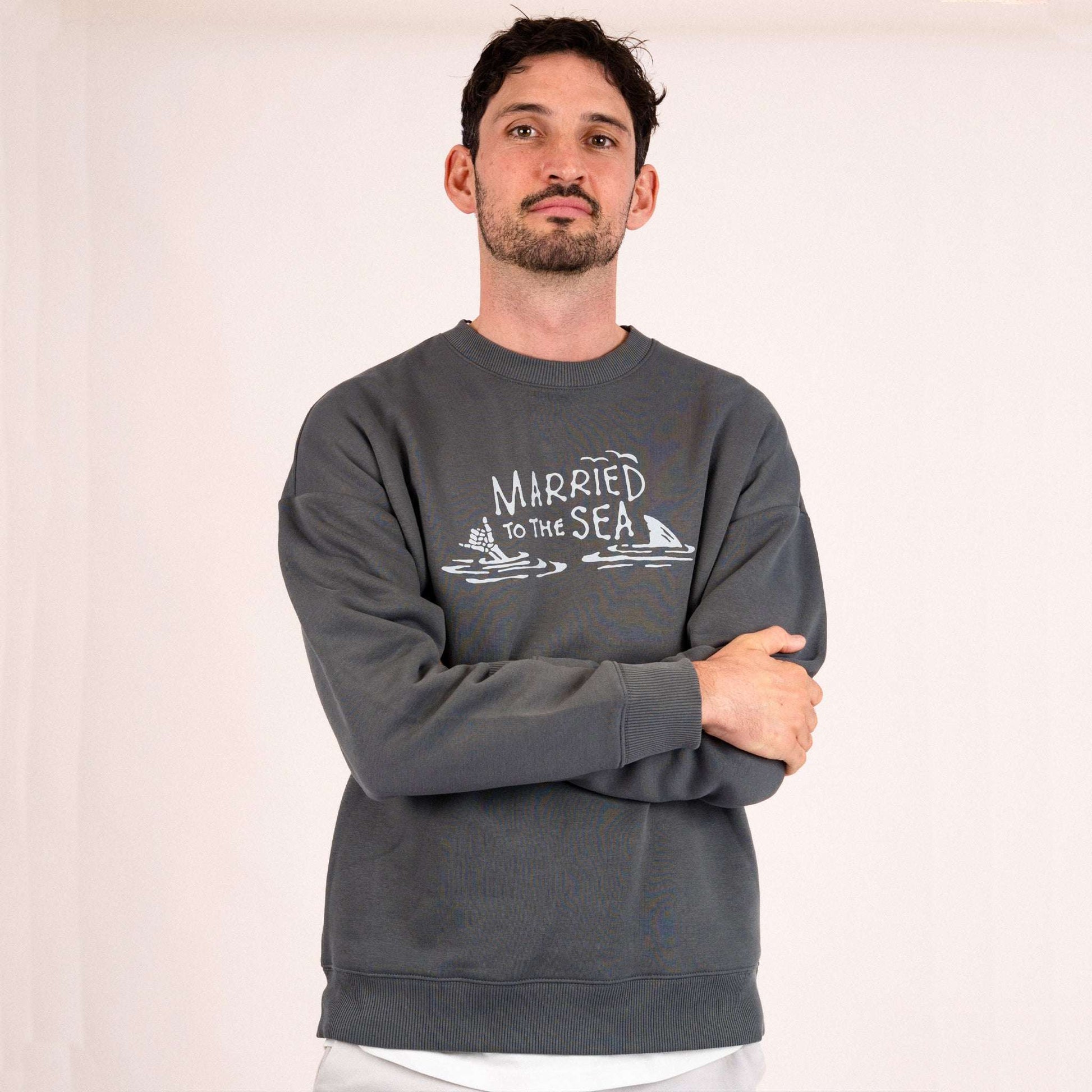 Shaka Unisex Oversized Crew - Iron Grey | Married to the Sea