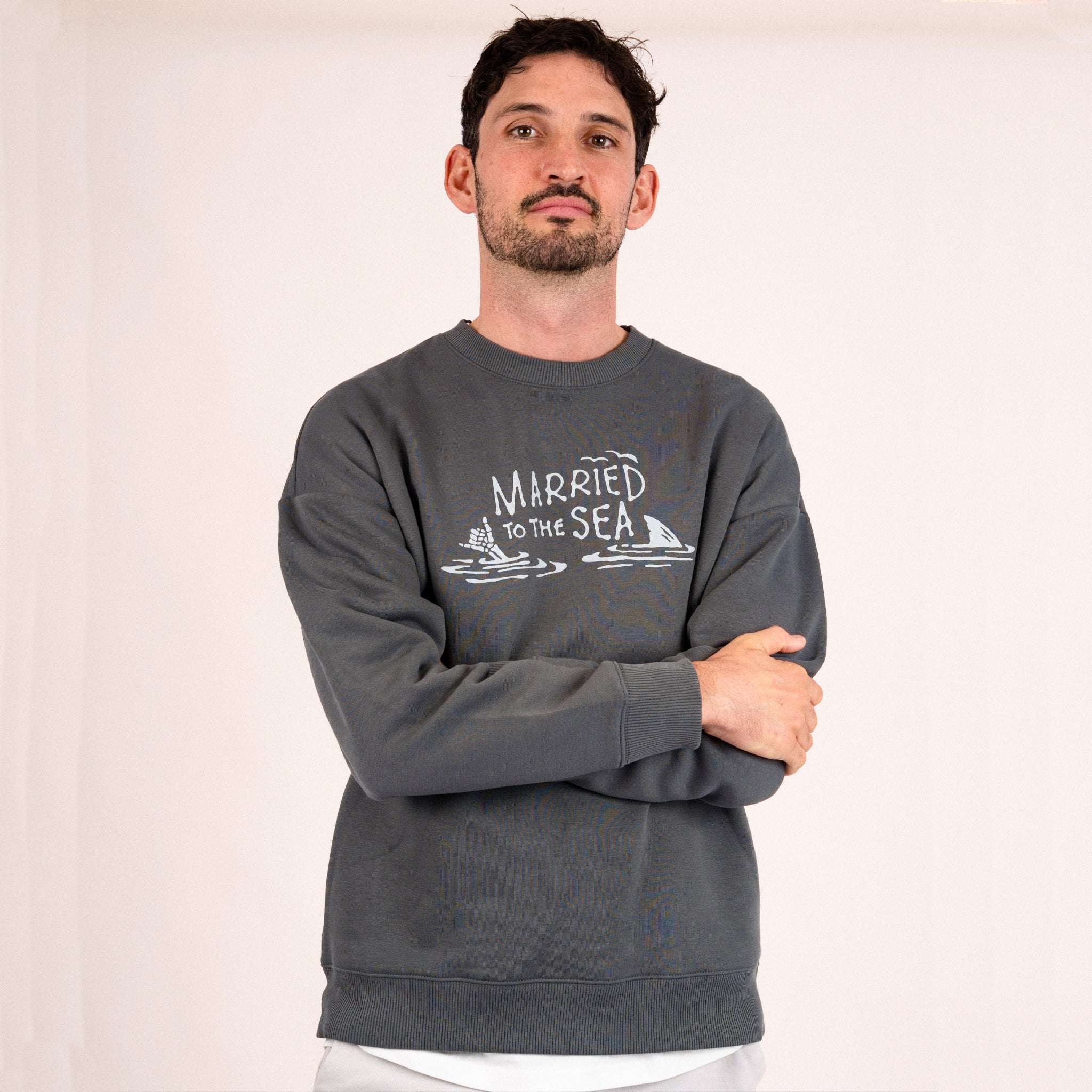 Shaka Unisex Oversized Crew - Iron Grey | Married to the Sea