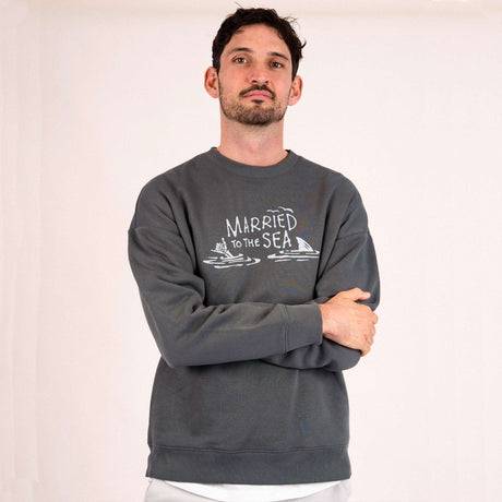 Shaka Unisex Oversized Crew - Iron Grey | Married to the Sea