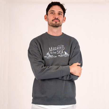 Shaka Unisex Oversized Crew - Iron Grey | Married to the Sea