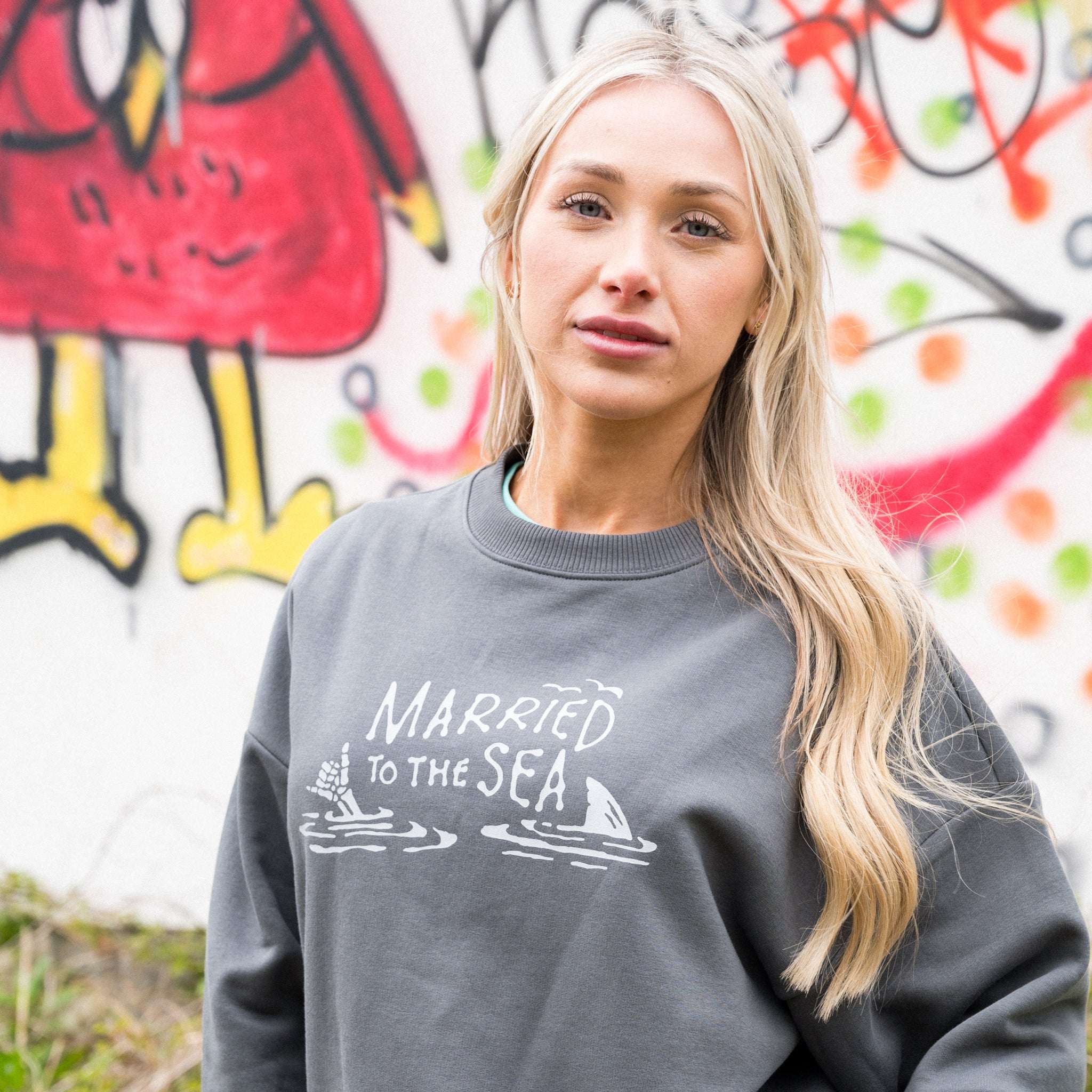 Shaka Unisex Oversized Crew - Iron Grey | Married to the Sea