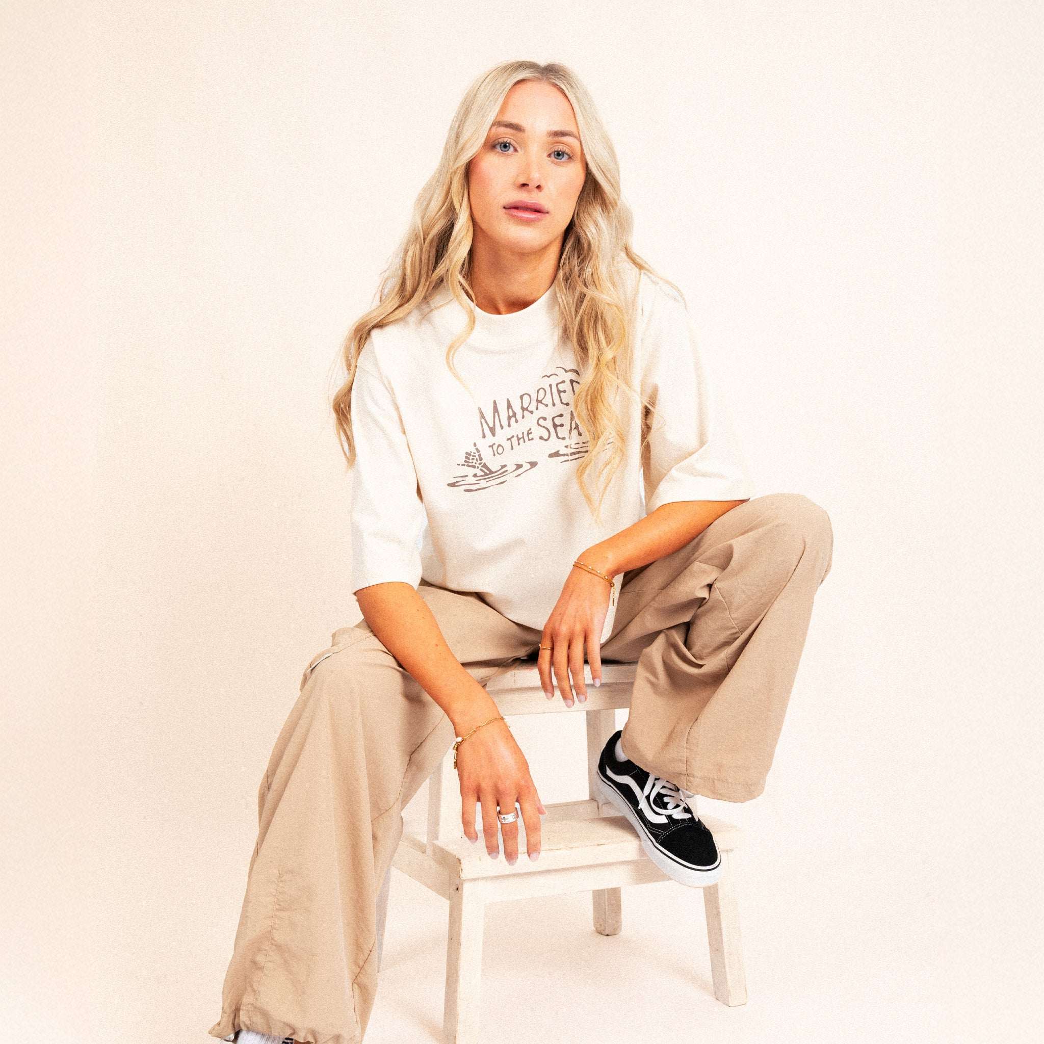 Shaka Women's Cropped T-Shirt - Natural Raw | Married to the Sea