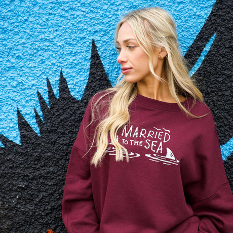 Shaka Women's Crew - Deep Plum | Married to the Sea