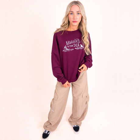 Shaka Women's Crew - Deep Plum | Married to the Sea