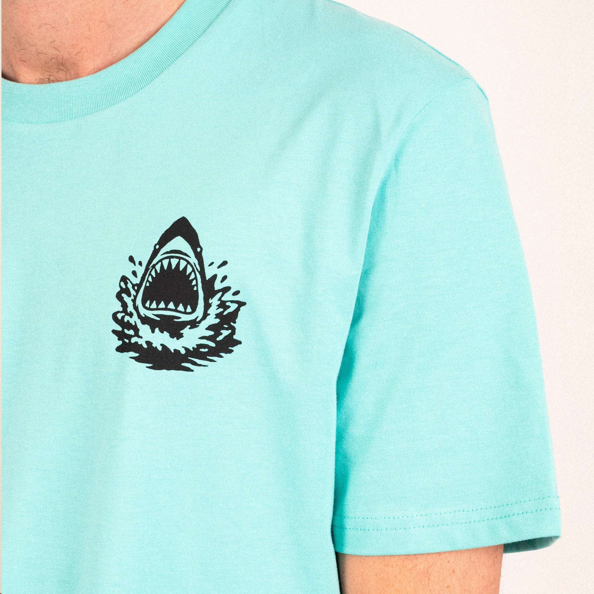 Sharks & Stripes Unisex T-Shirt - Pool Blue | Married to the Sea