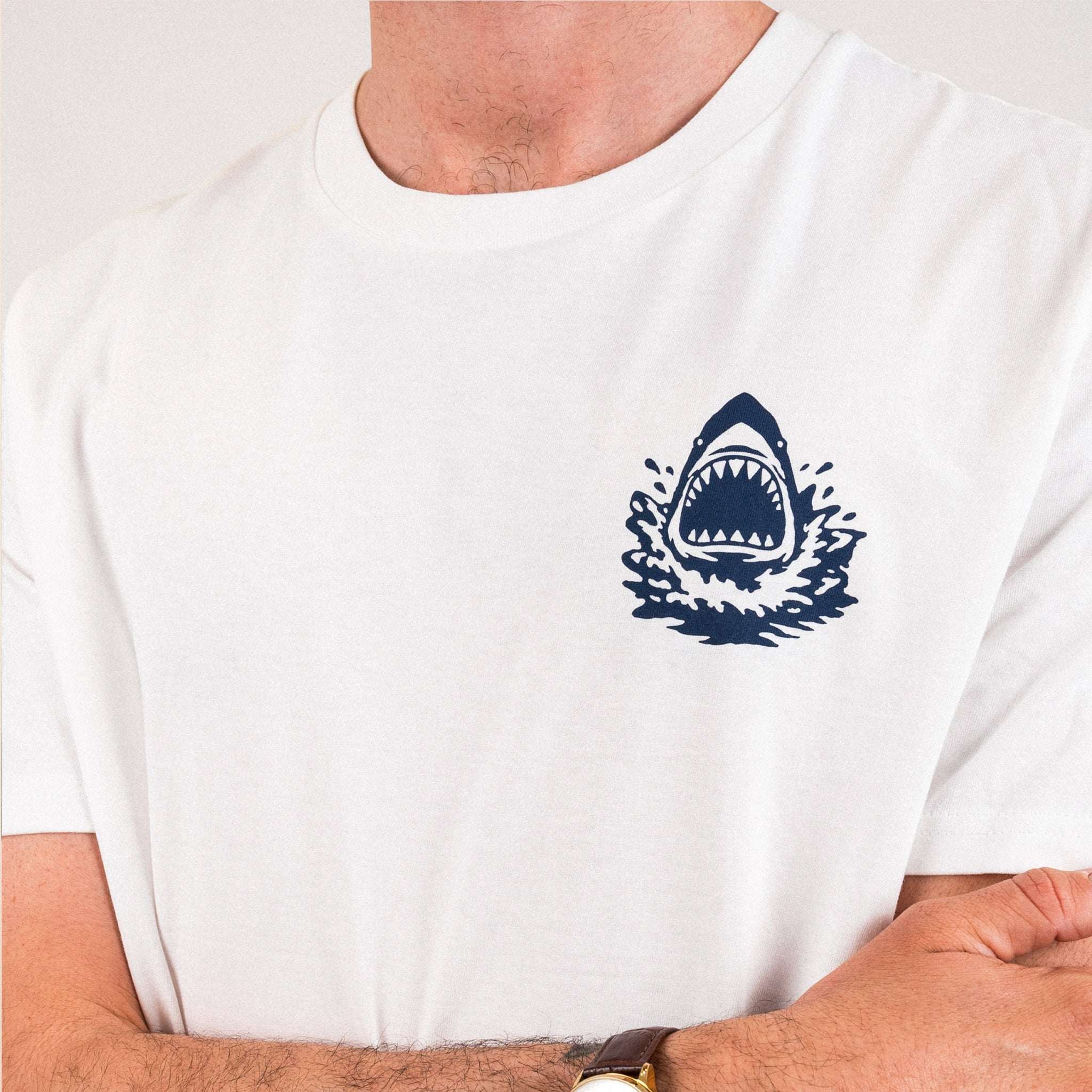 Sharks & Stripes Unisex T-Shirt - Off White | Married to the Sea