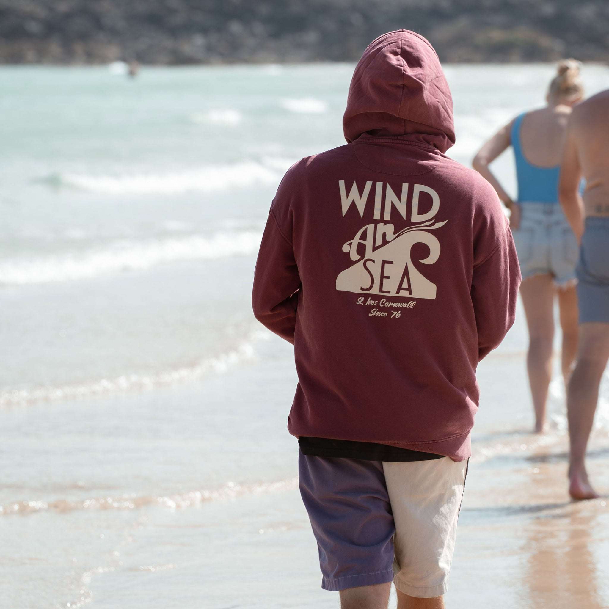 WindanSea Logo Hood | Stone Washed Burgundy