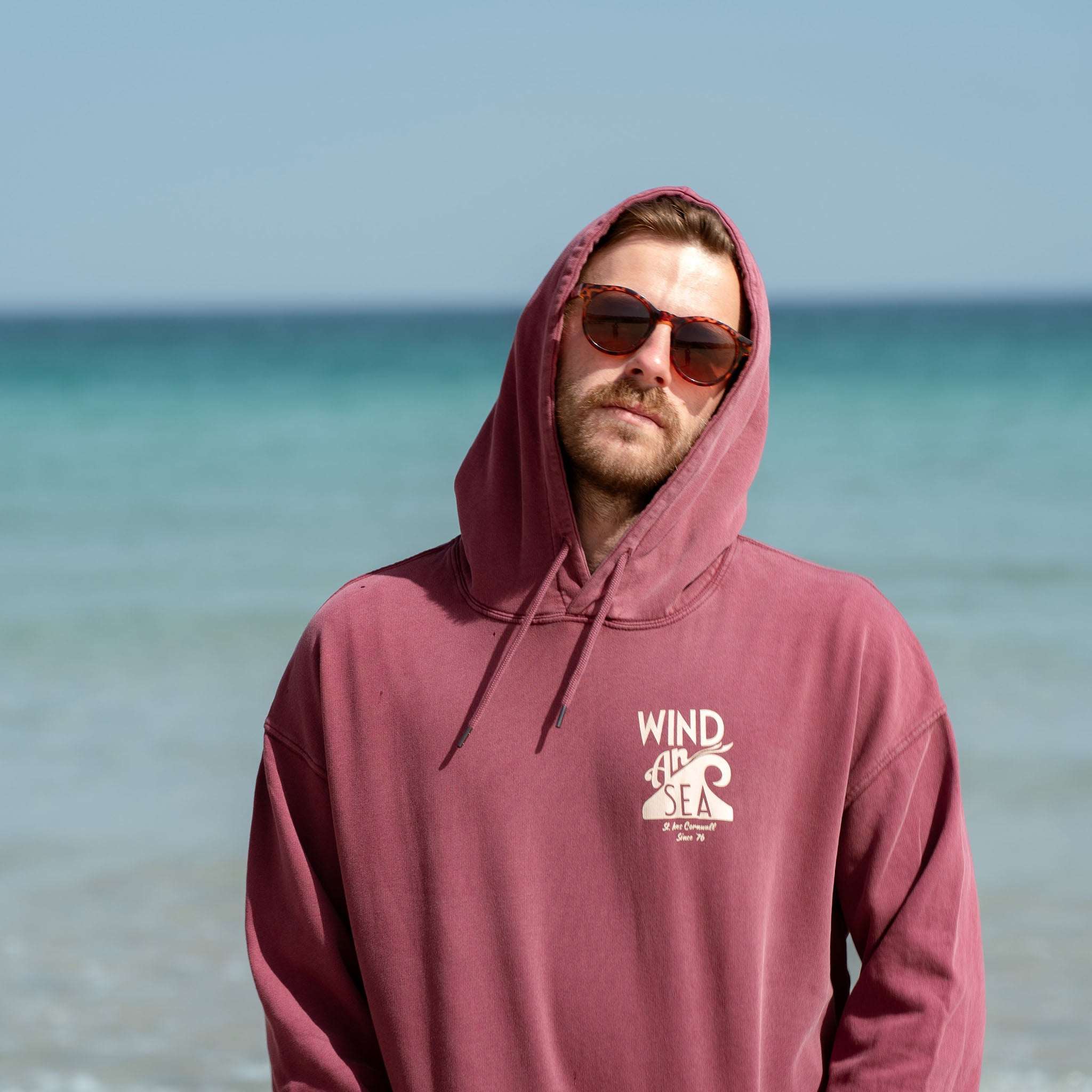 WindanSea Logo Hood | Stone Washed Burgundy