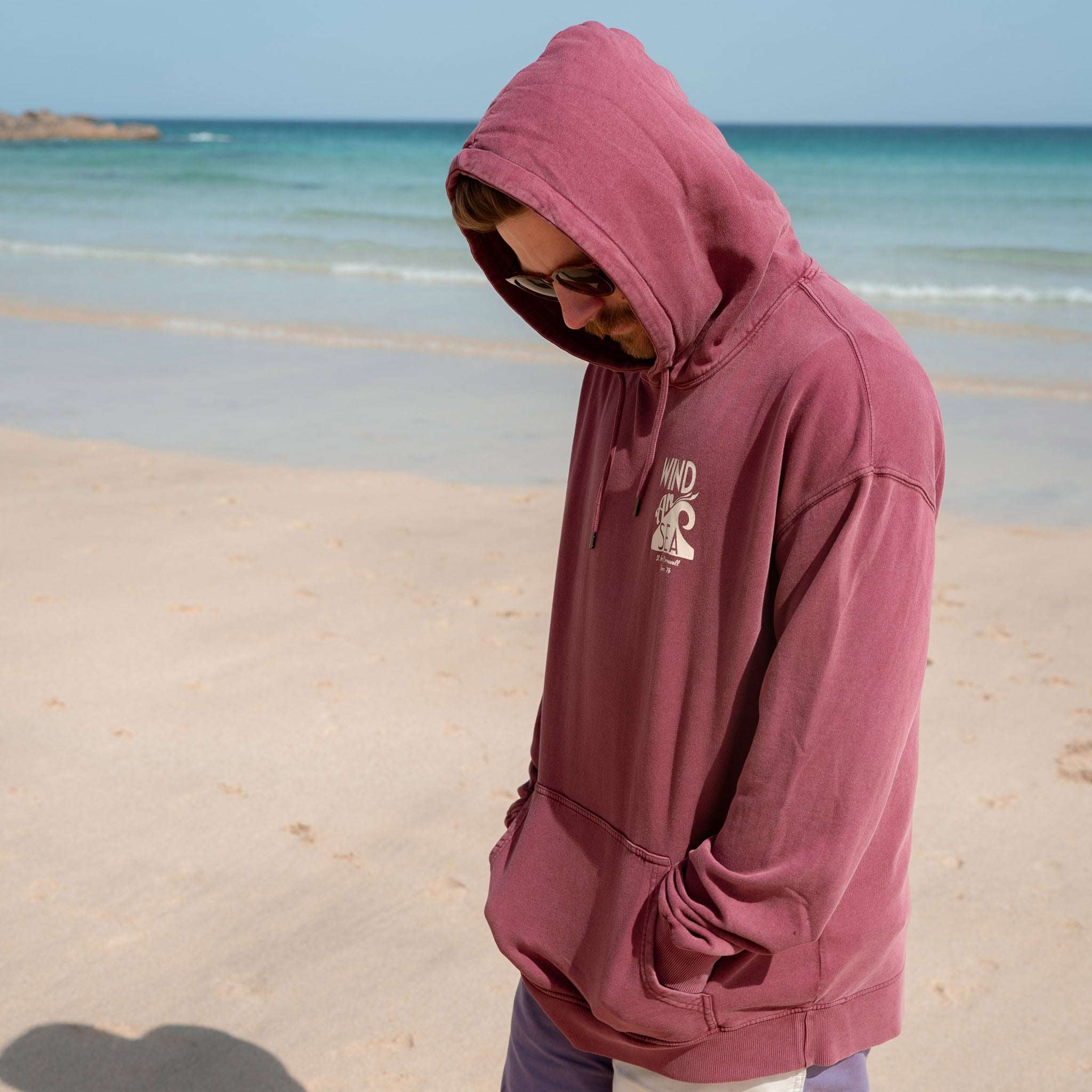 WindanSea Logo Hood | Stone Washed Burgundy