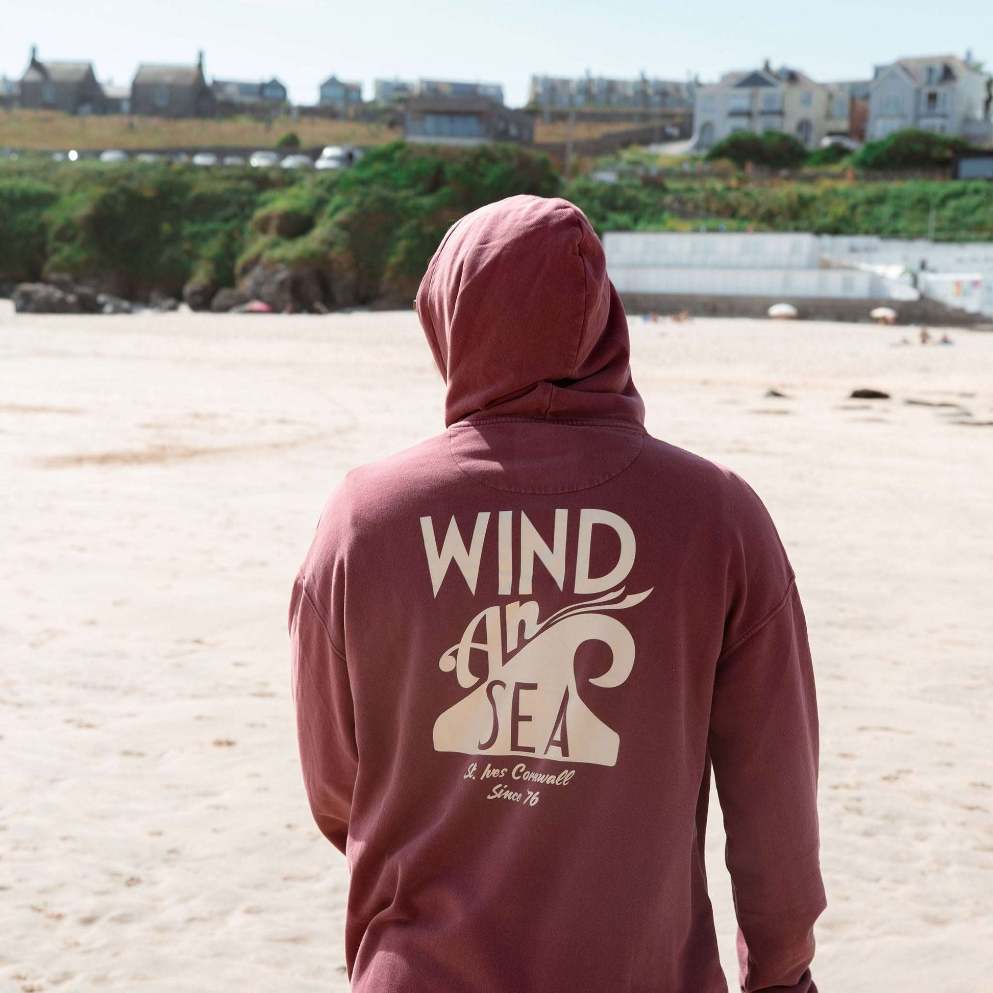 WindanSea Logo Hood | Stone Washed Burgundy