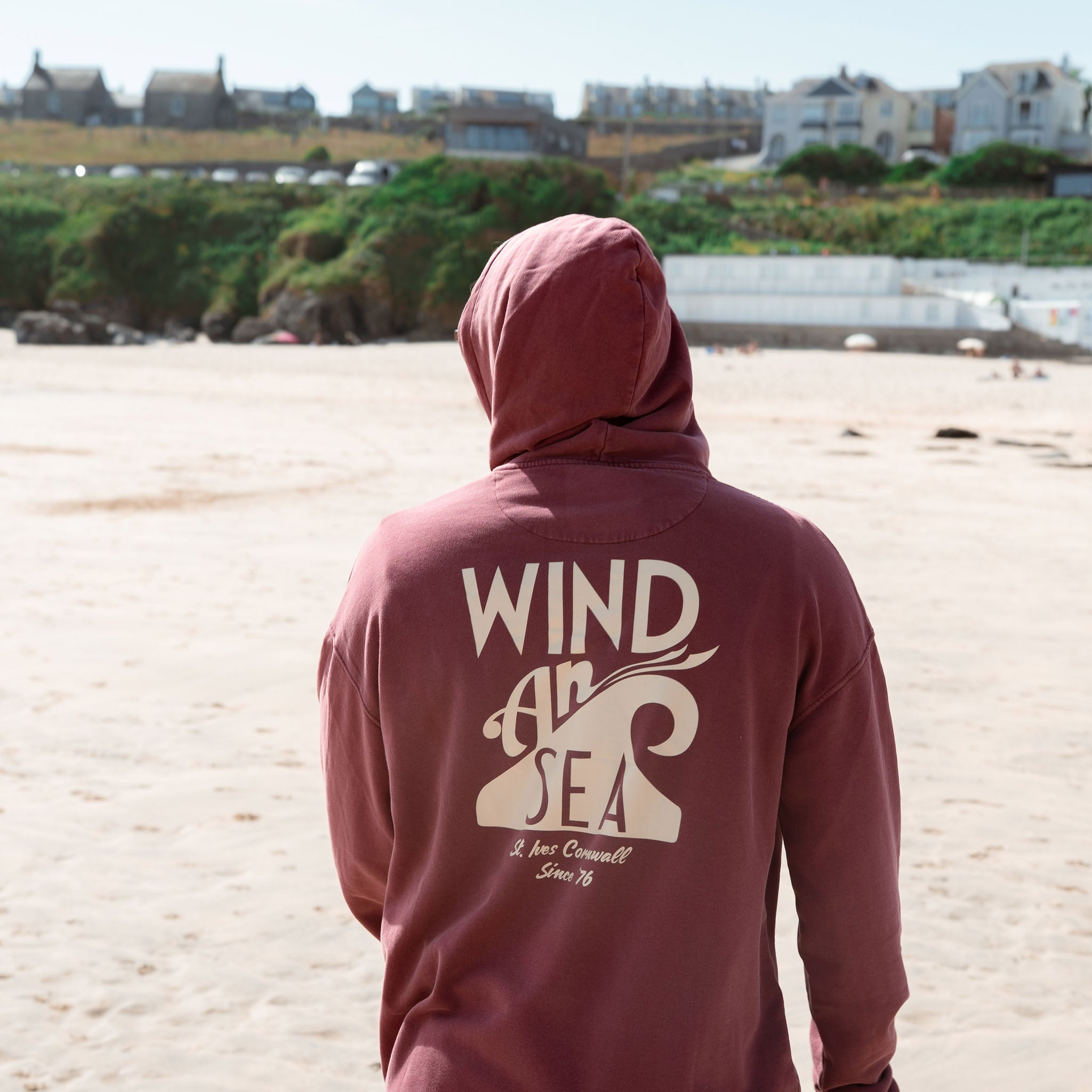 WindanSea Logo Hood | Stone Washed Burgundy