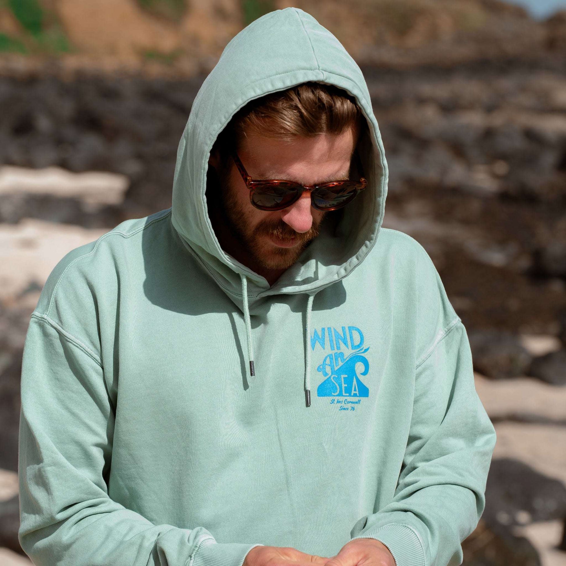 WindanSea Logo Hood | Stone Washed Sage