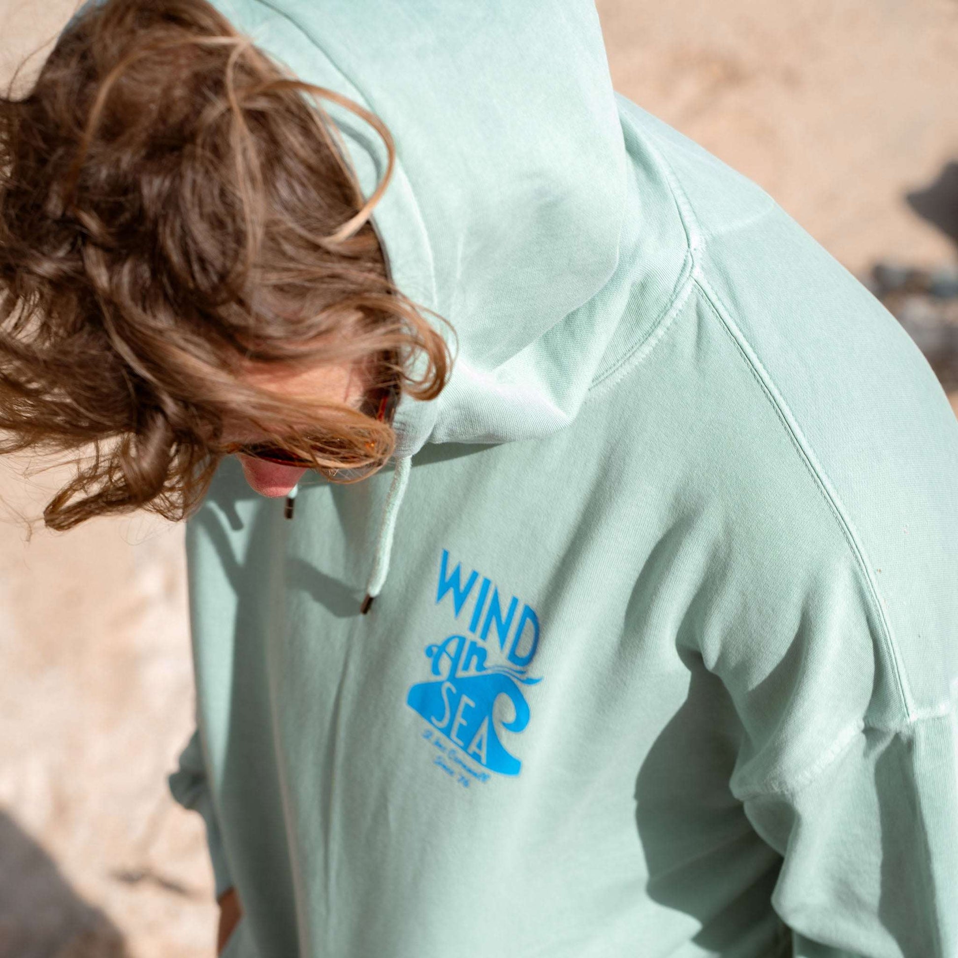 WindanSea Logo Hood | Stone Washed Sage