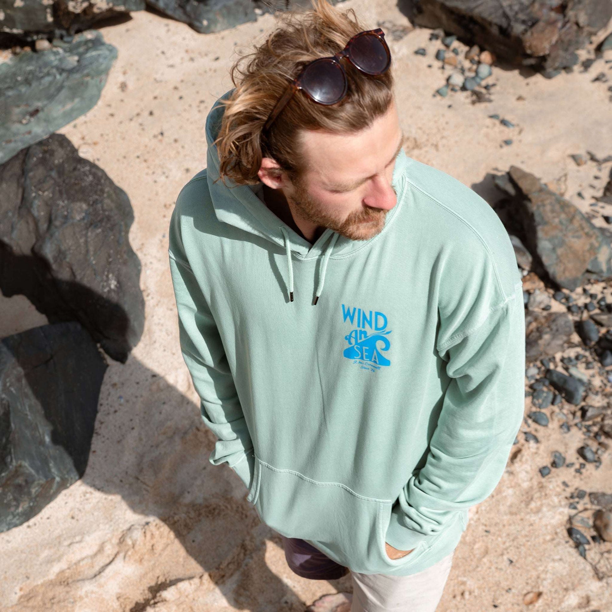 WindanSea Logo Hood | Stone Washed Sage