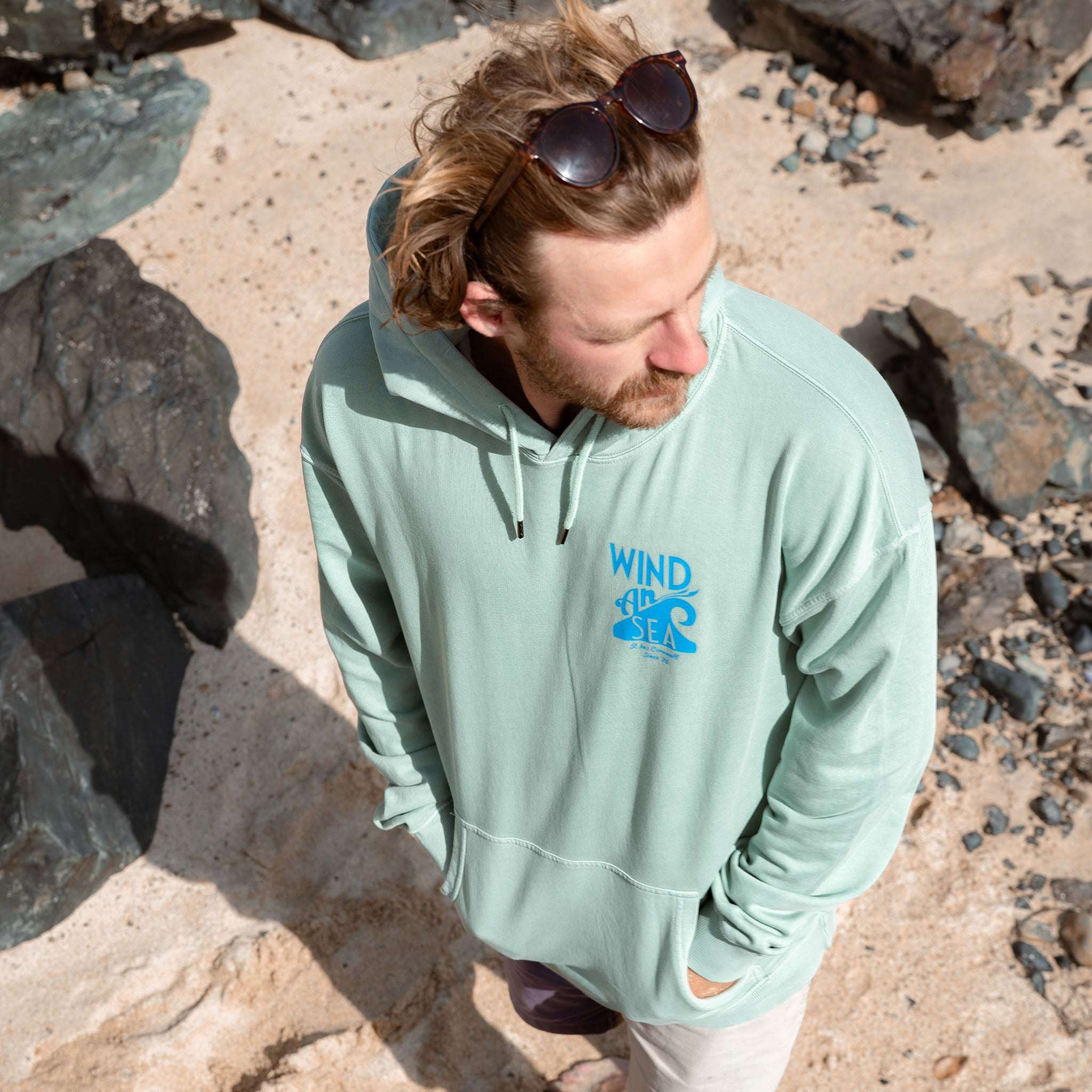 WindanSea Logo Hood | Stone Washed Sage