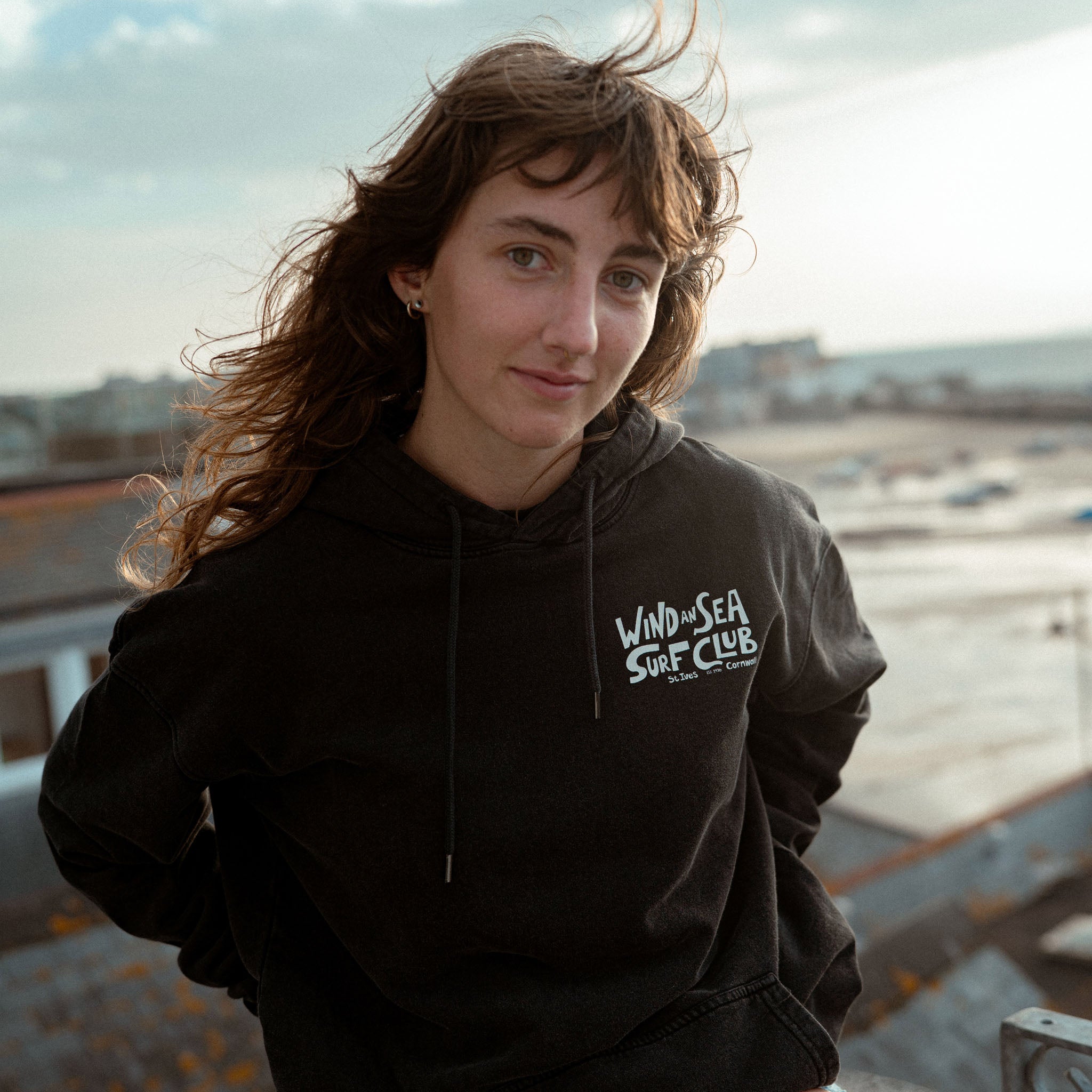 WindanSea - Surf Club Hood | Stone Washed Black