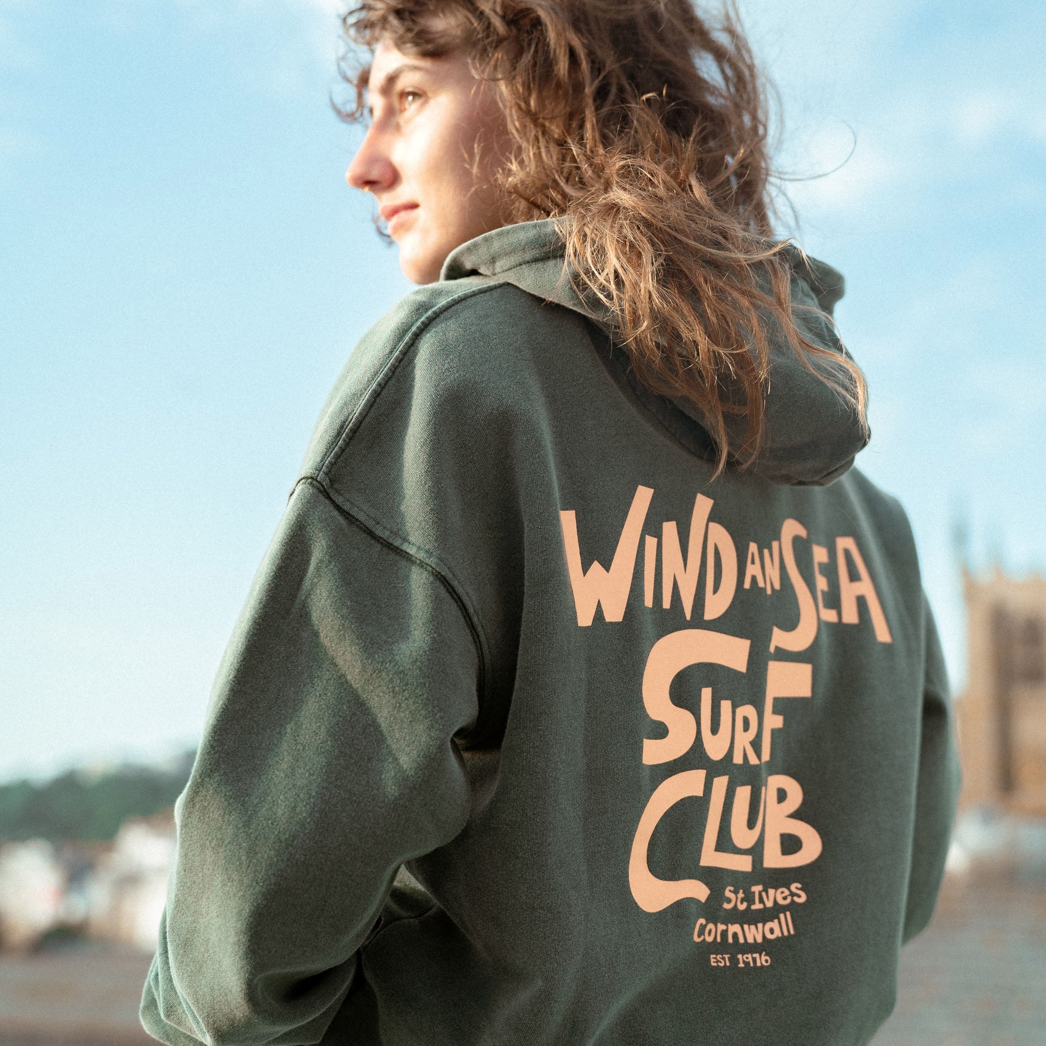 WindanSea - Surf Club Hood | Stone Washed Green