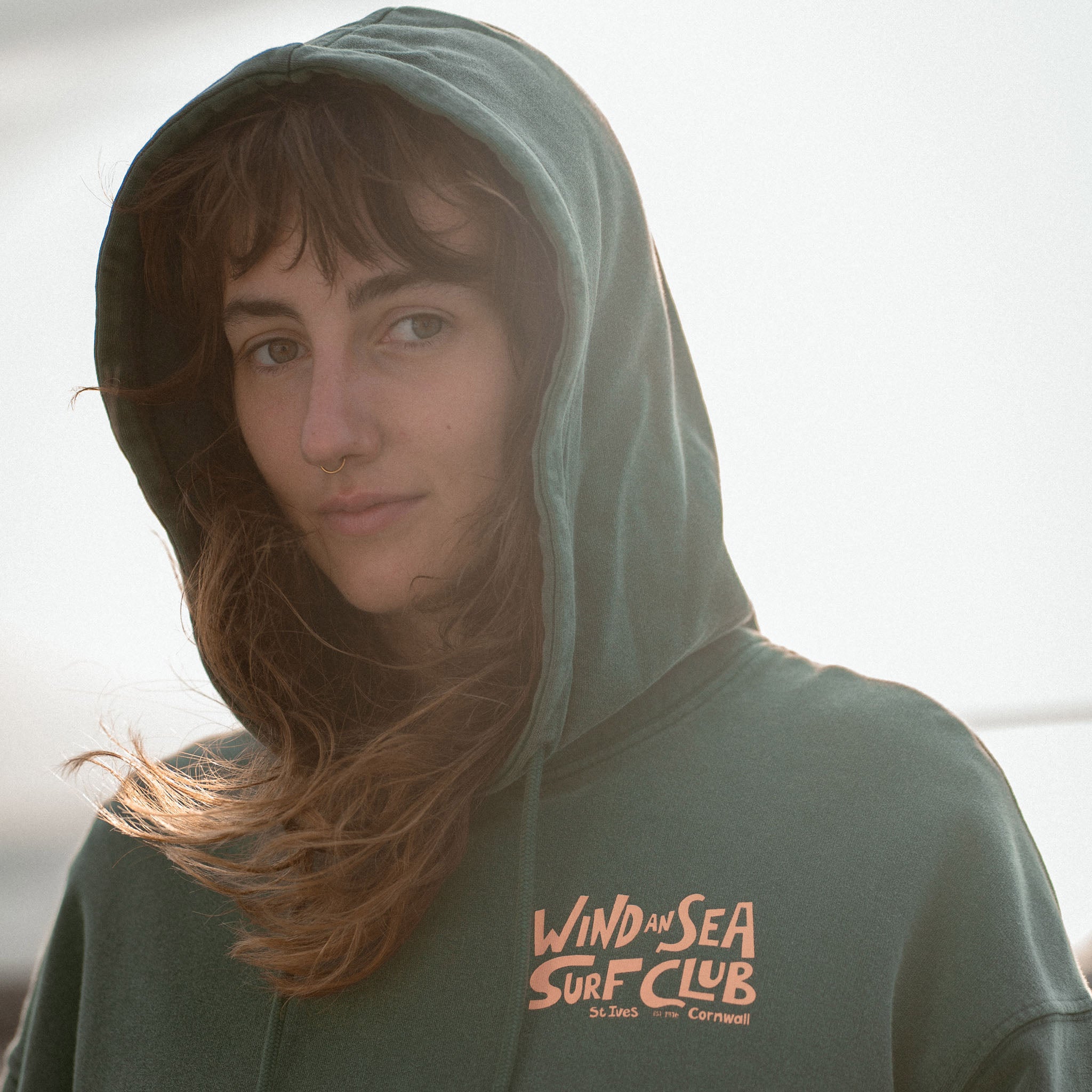 WindanSea - Surf Club Hood | Stone Washed Green